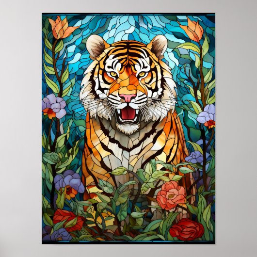 Tijger Brullend Poster (Voorkant)