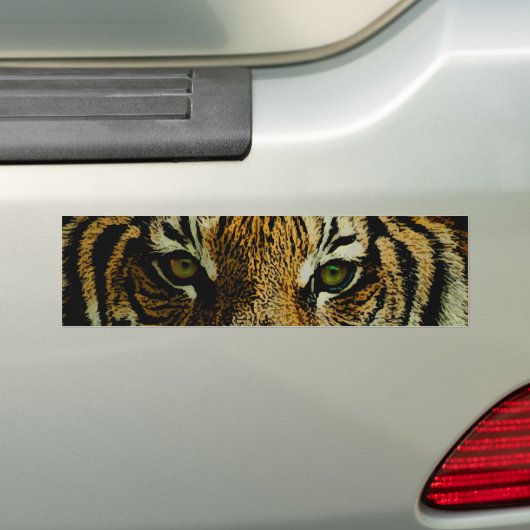 tijger bumpersticker (Op auto)