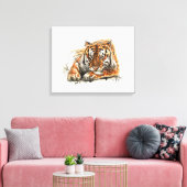 tijger canvas afdruk (Insitu (Woonkamer))