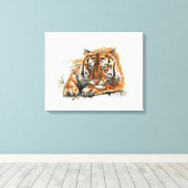 tijger canvas afdruk (Insitu (Houten vloer))