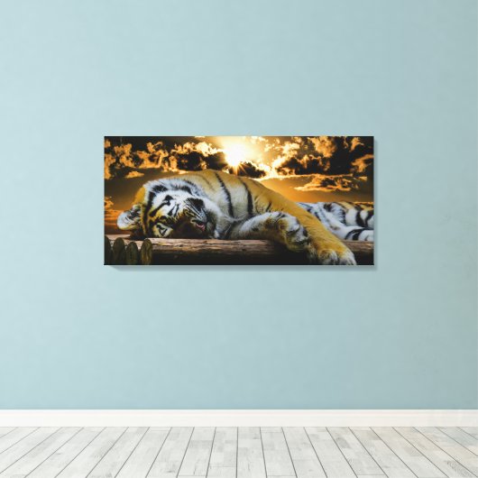 tijger canvas afdruk (Insitu (Houten vloer))