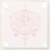 tijger - Chinees kunstpapier snijpatroon Glazen Onderzetter (Achterkant)