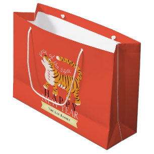 Tijger Chinees nieuwjaar 2022 Rode feestdag Groot Cadeauzakje