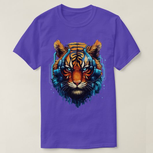 Tijger cyberpunk stijl t-shirt (Design voorkant)