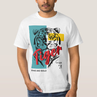 Tijger Dapper En Moedig Est 1975 Retro Wilde Diere T-shirt
