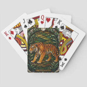 Tijger Dichte Jungle Illumina Glas-in-Lood Pokerkaarten