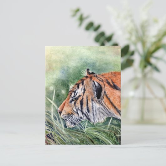 Tijger die door Oerwoud loopt Briefkaart (Staand voorkant)