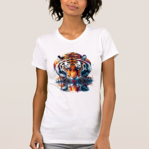 Tijger die reflectie in water bekijkt t-shirt
