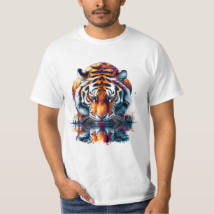 Tijger die reflectie in water bekijkt t-shirt