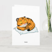Tijger die slaapt met kussen kaart (Achterkant)