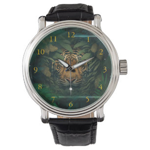 Tijger die zich in het gebladerte verstoppert      horloge
