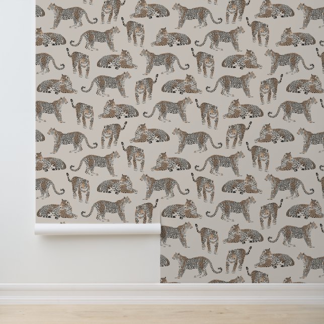 Tijger Dier Roze Modern Behang (Applicatie)