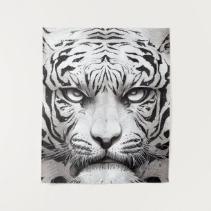 Tijger Dier Wild Natuur Illustratie Lijn Epic Wandkleed