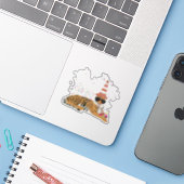 tijger - dieren met een partij sticker (Laptop met iPhone)