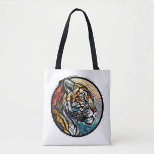Tijger Dierportret Glas in lood Wildlife Free Draagtas