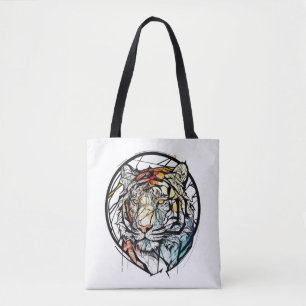 Tijger Dierportret Glas in lood Wildlife Free Draagtas