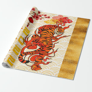 Tijger Dierriem, 2022 Chinees Nieuwjaar Cadeaupapier