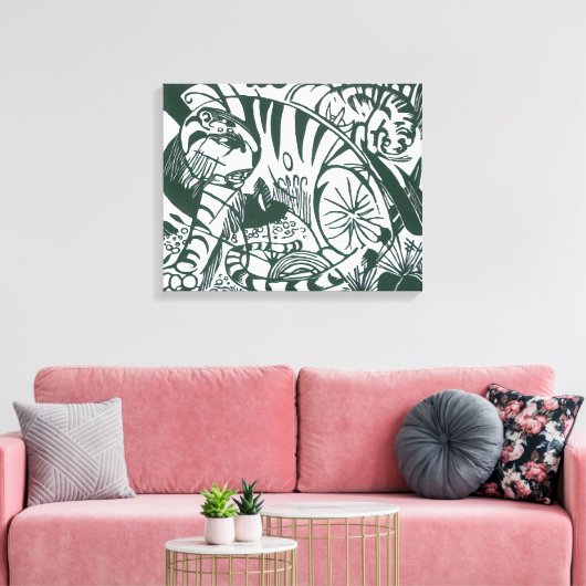 Tijger door Franz Marc,  expressionistische kunst Canvas Afdruk (Insitu (Woonkamer))
