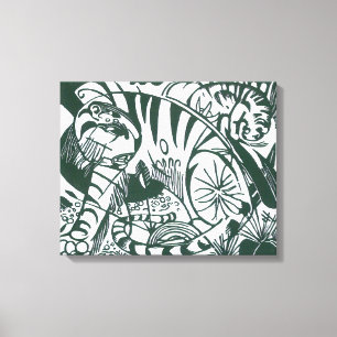 Tijger door Franz Marc, expressionistische kunst Canvas Afdruk