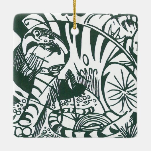 Tijger door Franz Marc,  expressionistische kunst Keramisch Ornament (Achterkant)