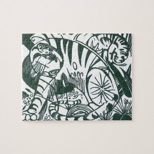 Tijger door Franz Marc, expressionistische kunst Legpuzzel (Horizontaal)