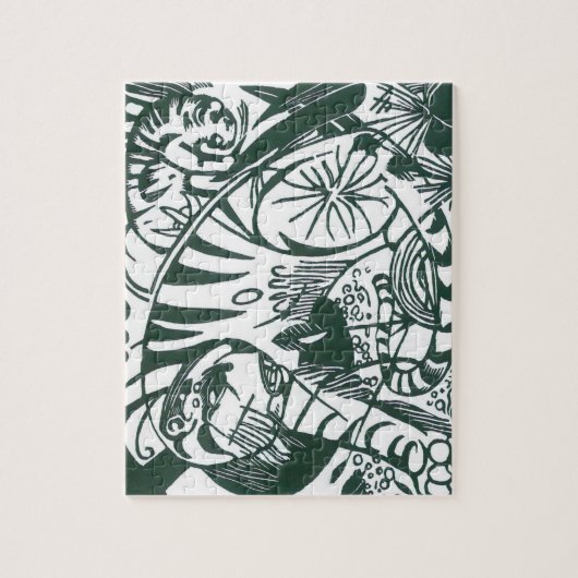 Tijger door Franz Marc, expressionistische kunst Legpuzzel (Verticaal)