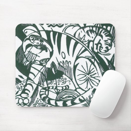 Tijger door Franz Marc,  expressionistische kunst Muismat (Met muis)