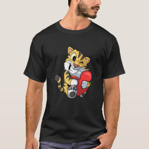 Tijger drukt een hart in liefde t-shirt