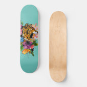 Tijger en bloemen skateboard (Voorkant)