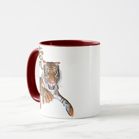 Tijger en Chinees symbool Mok (Voorkant links)