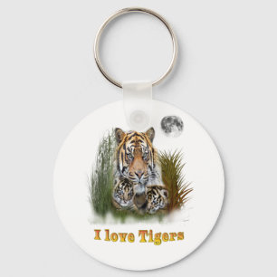 Tijger en cubs sleutelhanger
