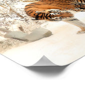 Tijger en kub in sneeuwposter poster (Hoek)
