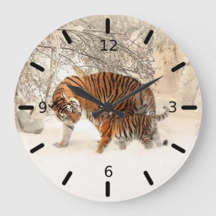 Tijger en kubbel grote klok