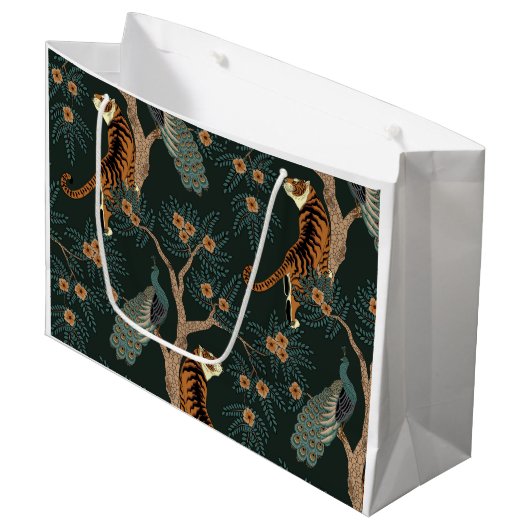 tijger en pauw groot cadeauzakje (Voorkant Gekanteld)