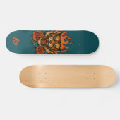 Tijger en Rozen met monogram Skateboard (Horizontaal)