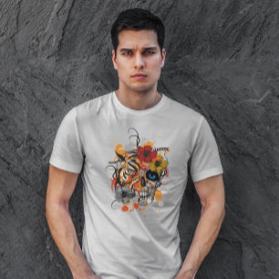 Tijger en schedel t-shirt