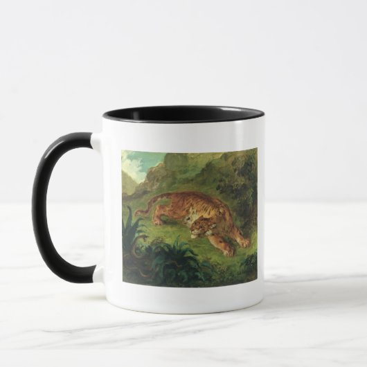 Tijger en slang, 1858 mok (Links)