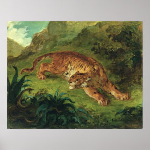 Tijger en slang, 1858 poster