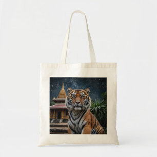 Tijger en tempel tote bag