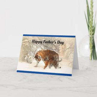 Tijger en welp Happy Vaderdag Kaart