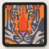 Tijger (enkel) - Plastic Coaster Bier Onderzetter (Voorkant)