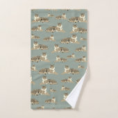 Tijger Exotisch Dier Patroon Sage Groen Bad Handdoek (Handdoek)