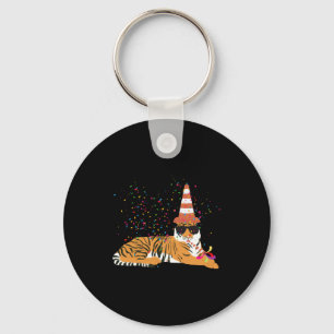 Tijger Feestvierende Dieren Die Een Feest Hebben  Sleutelhanger
