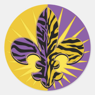 Tijger Fleur de lis Cadeaus Ronde Sticker