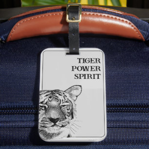 Tijger Geest Dier Originele Kunst Bagagelabel