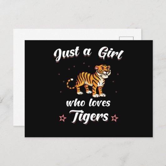 Tijger, gewoon een meisje dat van tijgers houdt briefkaart (Voorkant / Achterkant)