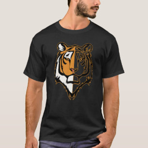 Tijger Gezicht Kop Grote Katachtigen Print Roofdie T-shirt