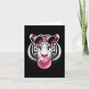 Tijger Gezicht Roze Zonnebril Jungle Vibes Dierenl Kaart