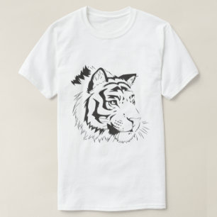 Tijger Gezicht Silhouet T-Shirt
