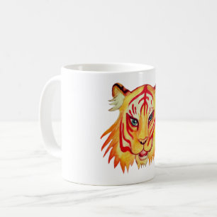 Tijger Gezicht Tekening 325 ml Klassieke Witte Mok
